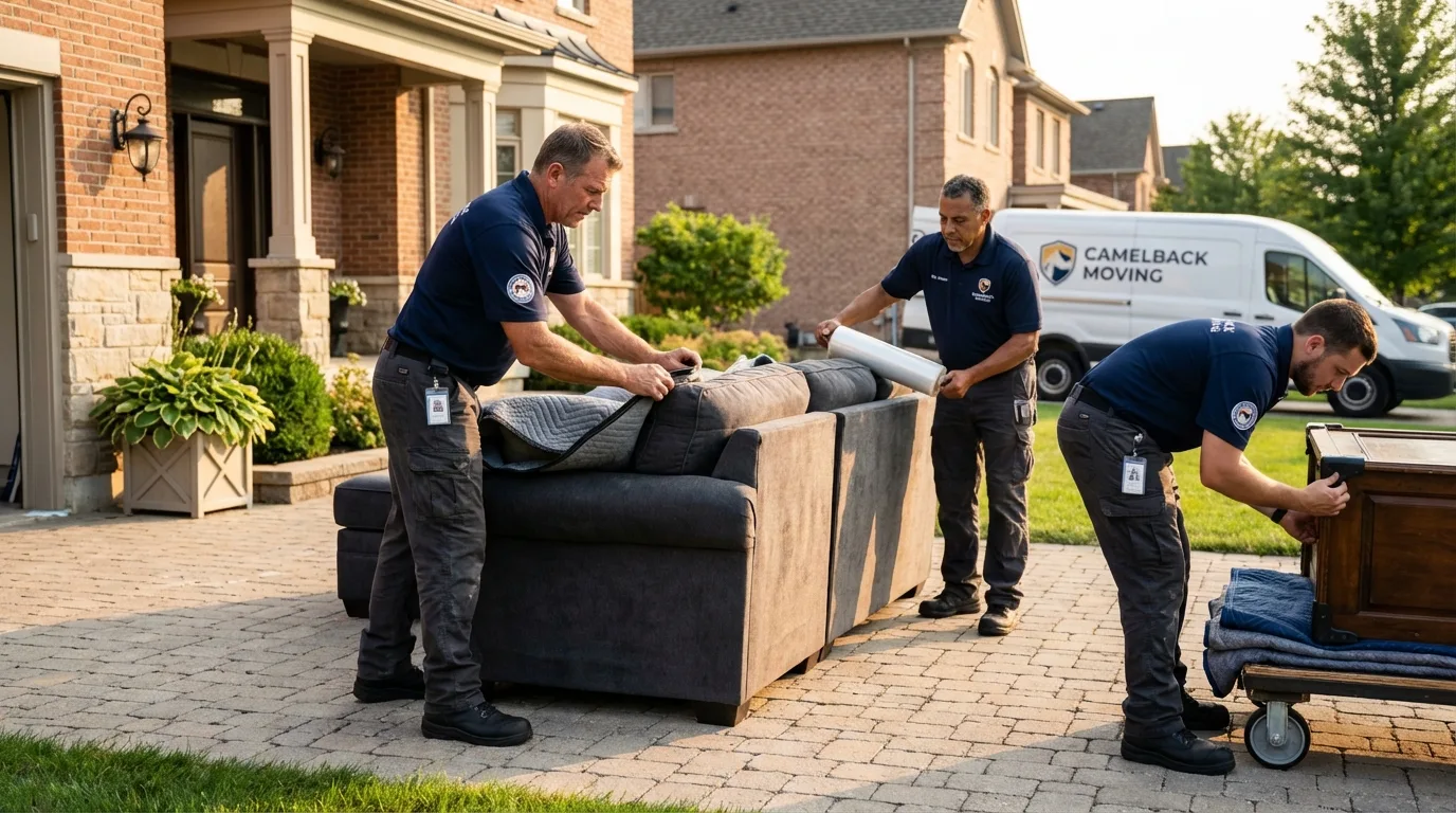 Large estate moving crew wrapping furniture in Wilburton, OK